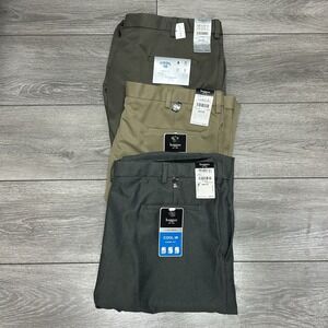 Haggar Cool 18 Performance Mens Classic Fit Pants Size 42x32 New Lot Of 3